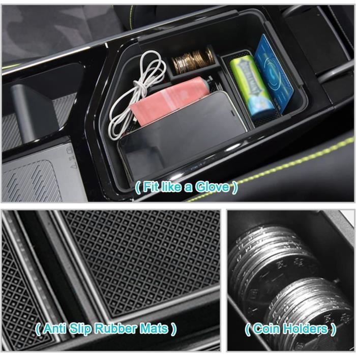 Organisateur Console Centrale MEDZUK Pour Opel Corsa F 2019-2025 - Noir, Rangement Double Couche