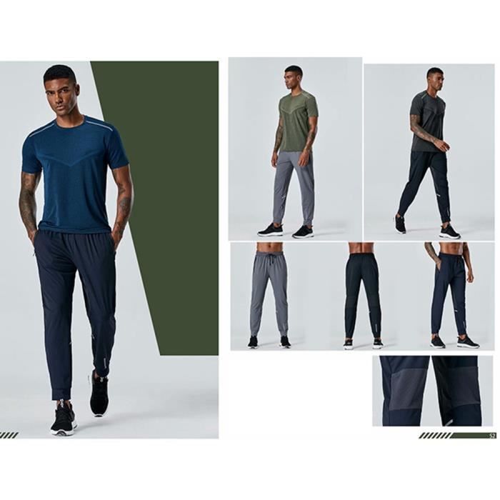 Pantalon De Jogging Vintage Pour Homme - Taille élastique, Bas De Jambe Serré - Coupe Droite, Cordon De Serrage, Poches - Pour Sport, Loisirs, Décontracté - 10