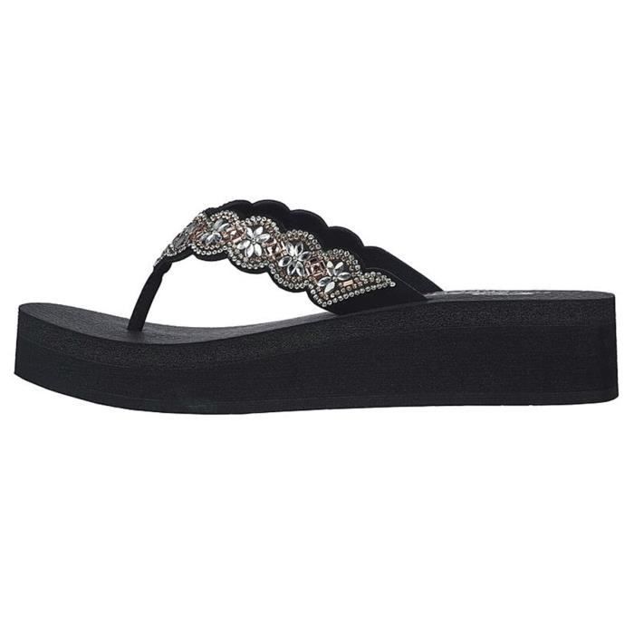 Tong compensée sales femme skechers