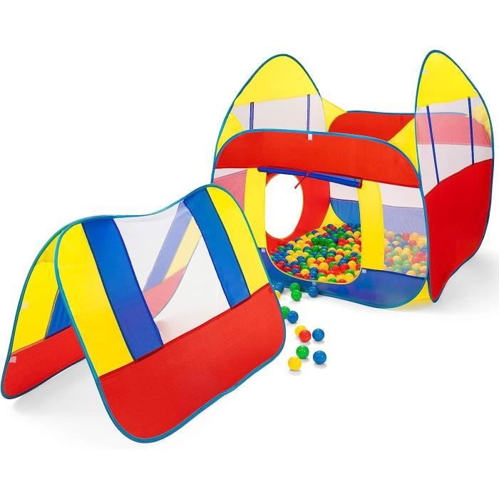 KIDUKU® Tente de jeu avec tunnel et 200 balles pour enfants KIDUKU® Tente de jeu avec tunnel et 200 balles pour enfants