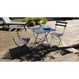 Table bistrot de jardin et 2 chaises pliantes - Acier - Oviala - Gris-3
