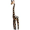 3pcs Sculpture sur bois Artisanat Maison Ameublement Articles de girafe en bois sculpté à la main Sculpture Statue africaine221-3
