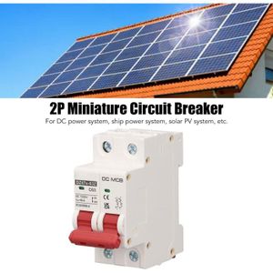 Disjoncteur Bipolaire Disjoncteur DC 2P 250V Pour Panneau Solaire - Montage Rail DIN - 16A/32A/63A Interruttore Magnetotermico Differenziale