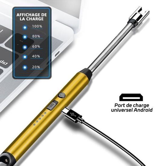 Mini Briquets Électriques, Briquet À Arc Rechargeable USB Ultra Fin Coupe-Vent, Allumage Double