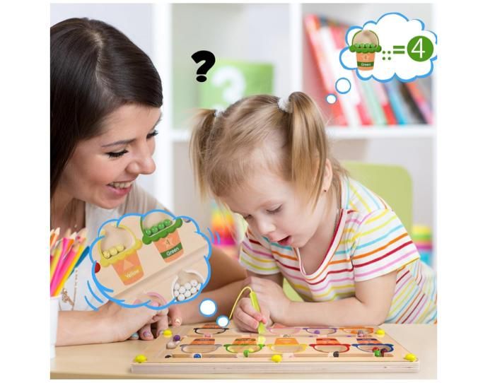 Billes Enfant Labyrinthe Magnétique FENTAR Montessori - Bois éducatif 3