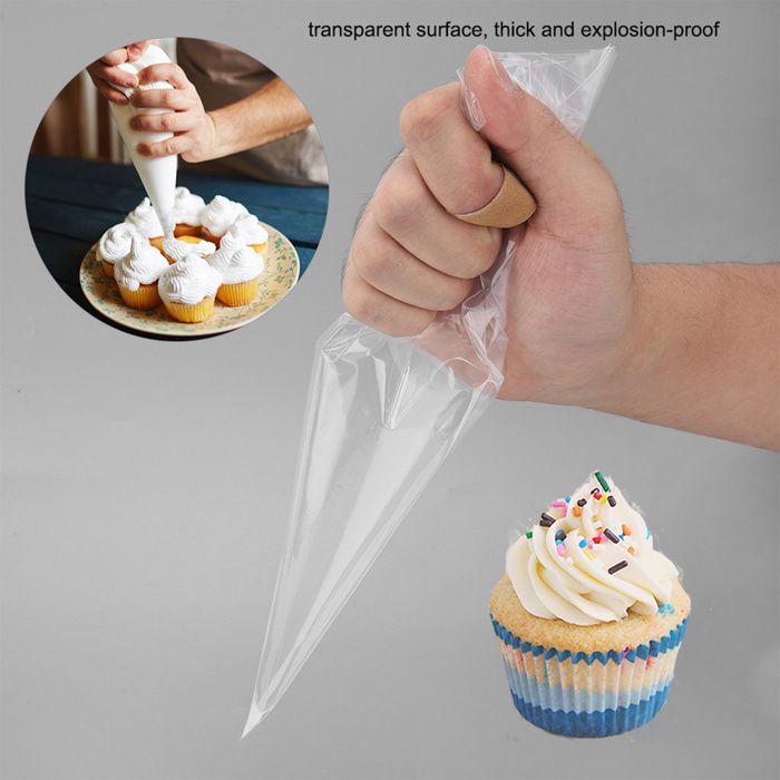 50 Poches à Douille Jetables Extra Larges (53 Cm) + 6 Attaches - épaisses, Antidérapantes, Pour Glaçage, Décoration Gâteaux