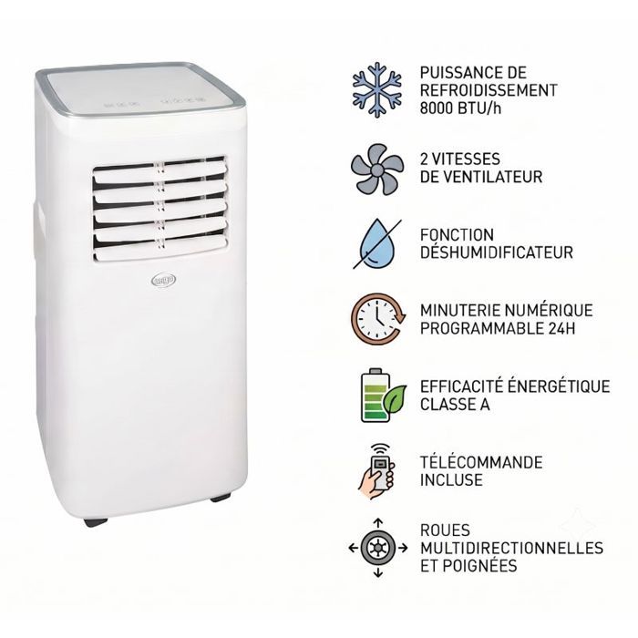 Climatiseur mobile Argo Compact Blanc Classe A Argo 8000 BTU