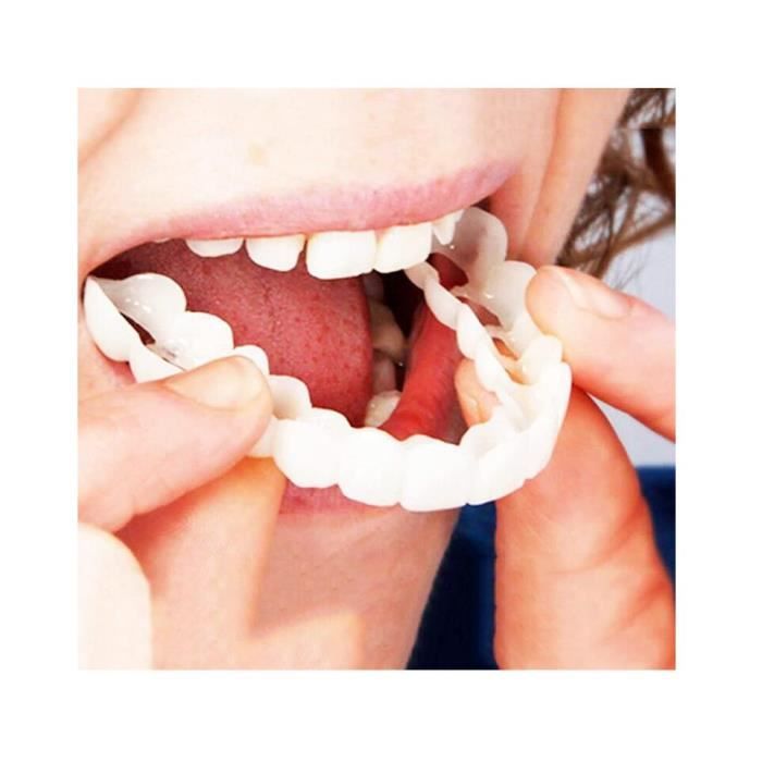 2 Paires Faux Dentier Sourire Parfait, Dent Provisoire Fausse Dent Dentier  Amovible Haut et Bas, Facette Prothese Dentaire, Fausses - Cdiscount Au  quotidien