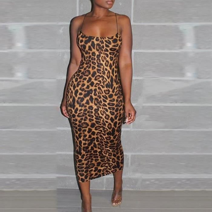 Robe moulante leopard cheap