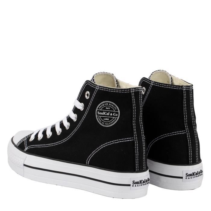Soulcal Baskets Montantes En Toile Lacets Femmes Noir blanc