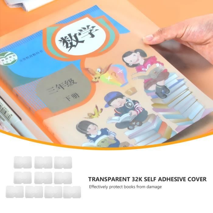 10pcs couverture de livre transparente de manuel de auto-adhésive pour  protege cahier - protege livre papier - cahier - carnet - Cdiscount  Beaux-Arts et Loisirs créatifs