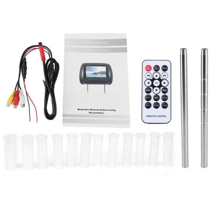 Écrans Appui-tête Voiture 2x7 Pouces - Lecteur DVD Sans Fil Avec Télécommande - Pour Sièges Arrière