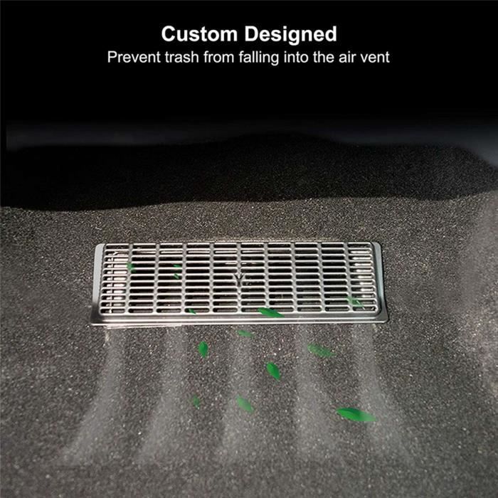  Kit de Protection de la grille d'aération du flux d'air  remplacement pour Tesla Model Y, couvercle de protection de la  climatisation sous le masque d'aération du siège, 2 pièces (modèle