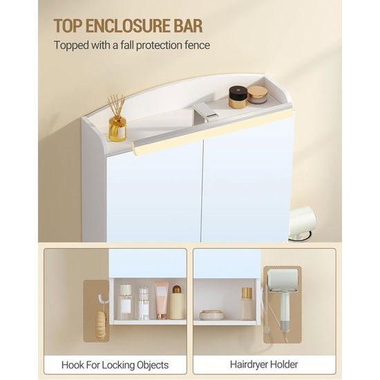 Armoire Murale Salle De Bain Avec Miroir Armoire à Pharmacie 51 X 16 X 66 5 Cm 87925727