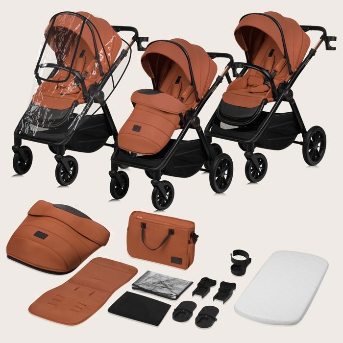 Poussette 2-en-1 Lionelo LAYLA 0-48 Mois (22 Kg) - Nacelle 9 Kg, Dossier Réglable, Roues 360°, Système AiryDots - Couleur Verte, XXL