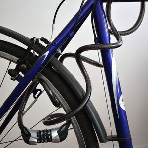 Antivol Pliant Pour Vélo Et Scooter, Acier, 70cm, Couleur Rouge Et Noir, Neuf