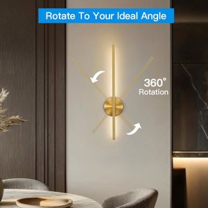 Lureshine 2Pcs Applique Murale Intérieure, Moderne Appliques Murale Haut et bas, Aluminium Noir 8W, 3000K Blanc Chaud Luminaire Mural Décorative pour Chambres à Coucher, Salon