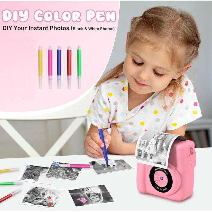 Appareil Photo Enfant 1080P Avec Zoom 360° - Écran 3.5" | Cadeau Pour Enfants 3-12 Ans Avec Carte SD 32GB