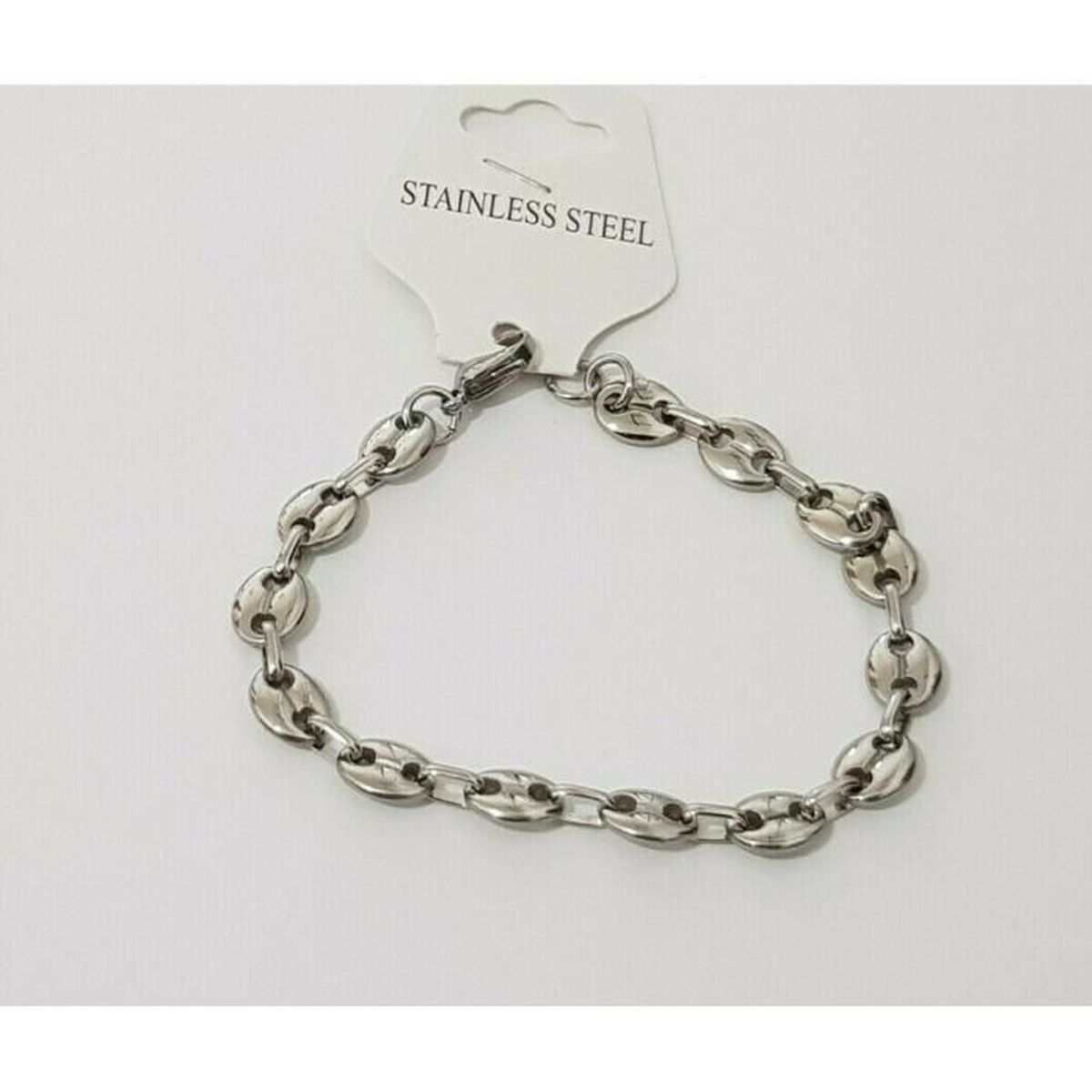 Bracelet Homme Grain De Café En Acier Inoxydable - Longueur 20,5 Cm - Neuf Avec étiquettes