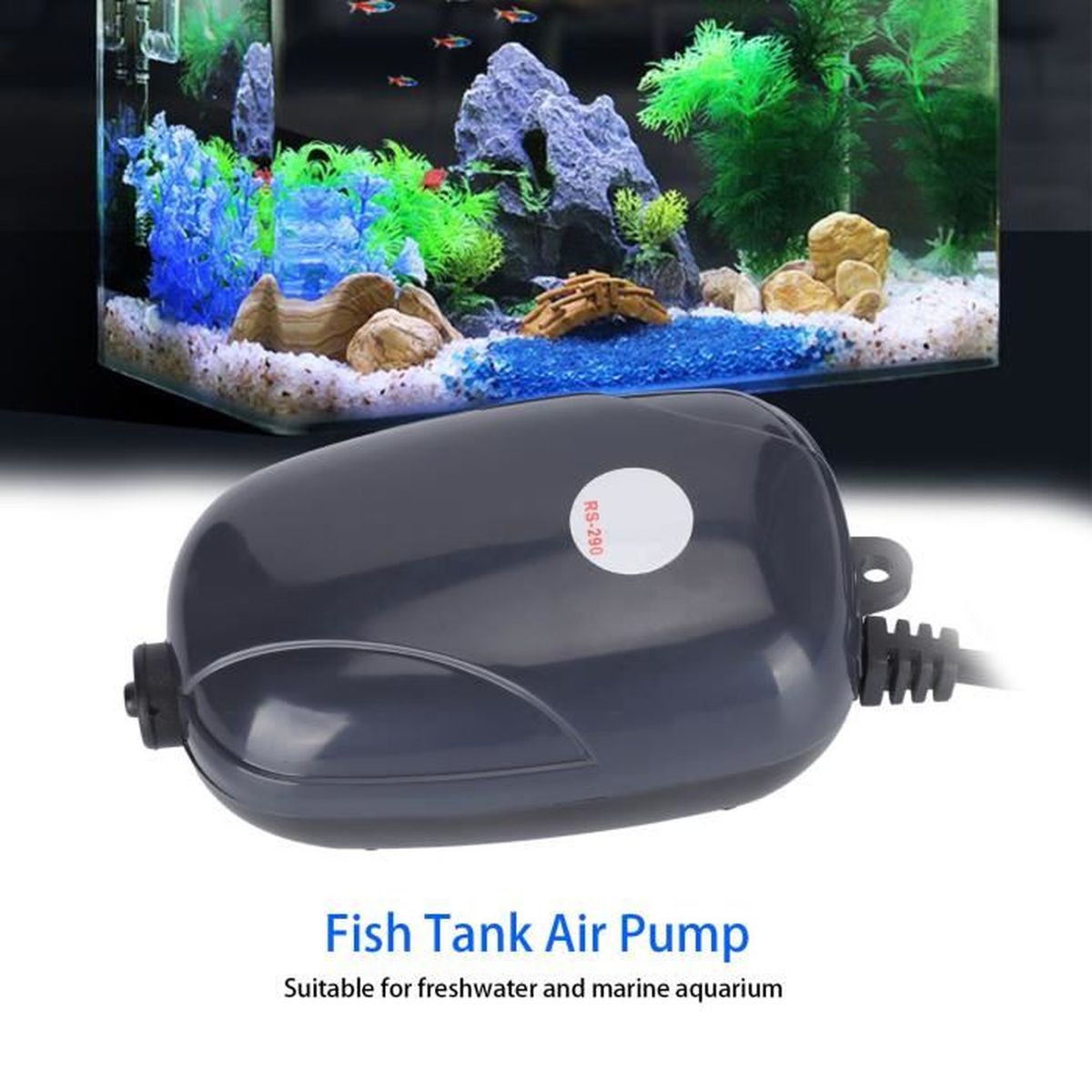 Aérateur d'aquarium Pompe à air réglable pour aquarium RS290 pour