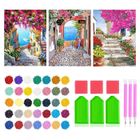 LAIQIANKUA Peinture Diamond Painting Adulte 3 Pièces, 5D Stitch Diamond Painting, Fleurs et Arbres Diamant Kit, Décoration Murale 30x40 cm