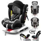 KITYTETY Siège auto ISOFIX LATCH 360° rotatif 40-150 cm, 0 à 12 ans, I-SIZE - Gr 0+/1/2/3 - Inclinable, Auvent, Repose-pieds, SIP Protection