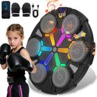 PRUMYA Machine De Boxe Musicale - LED Scoreur Numérique, Bluetooth, 6 Cibles Rondes CD8820 - Vitesse Réglable Effets Lumineux, Gants