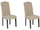 BELIANI Lot de 2 chaises en tissu capitonné beige sable SHIRLEY