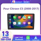Junsun Autoradio Android 13 2Go+32Go pour citroën C5 2009-2017 avec 10'' écran Tactile Carplay Android Auto Bluetooth WiFi RDS