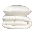 COCOON Pack linge de lit Microfibre - 1 Couette chaude 140x200 cm + 1 Oreiller 60x60 cm blanc