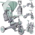 MoMi SOLIVIA - Vélo évolutif 4en1 : tricycle + draisienne - Dès 12m - Siège réglable - Avec sac et porte-gobelet - Vert