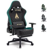 Symino Gaming Chair , Chaise Ergonomique au Design de course, Chaise Pivotante Réglable avec Repose-Pieds, Noir