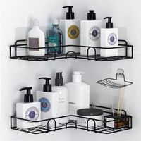 Panier de douche dangle avec crochets/plateau de savon,etagere rangement de salle de bain,étagère de salle de bain murale adhésif