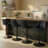 Tabourets De Bar VASAGLE – Lot De 2 – Hauteur Réglable 63-84 Cm – Pivotants – Dossier Ergonomique – PU Noir – Capacité 120 Kg - 11