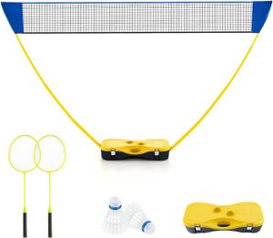 RAQUETTE DE BADMINTON GOPLUS Set de Filet Badminton Portable avec 2 Raqu