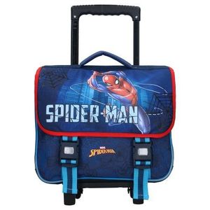 CARTABLE Cartable à roulettes Spiderman - Spiderman - 3 soufflets - Polyester - Bleu et rouge