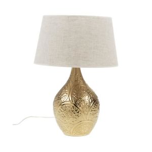 LAMPE A POSER Lampe à poser 28x35x48 cm en métal doré et beige