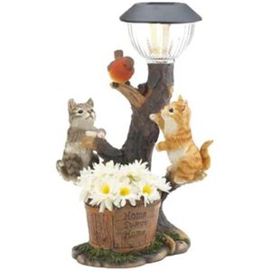 DEL Solaire Lampe Extérieure chats personnage Cour Balcon Animal Debout Éclairage extérieur Projecteur
