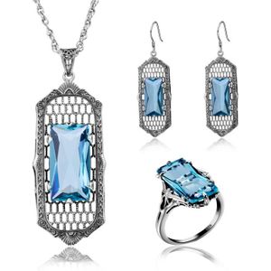 Boucles d/'oreilles de mariage pendentif en cristal argent