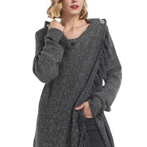 GILET - CARDIGAN JANZDIYS Cardigan Mi-Long Pull pour Femmes-S-XL-Pu