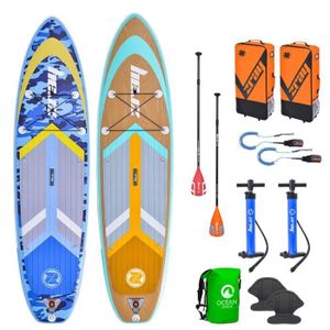 STAND UP PADDLE Stand up paddle - ZRAY - Pack Paddle CAMO 10'8 & GRAIN 10'8 - Gonflable - 1 place