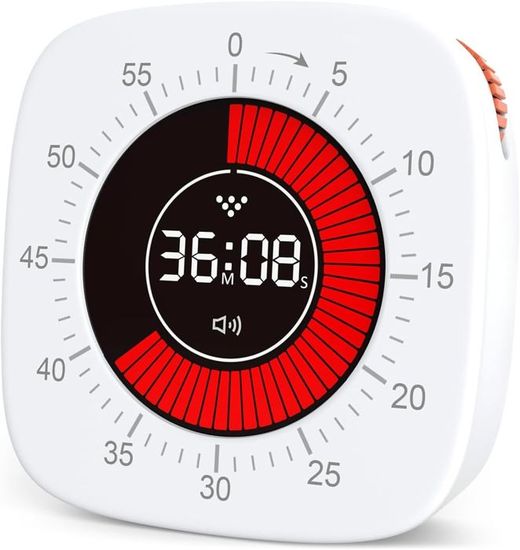 Minuteur Visuel,Compte à Rebours De 60 Minutes,Minuteur