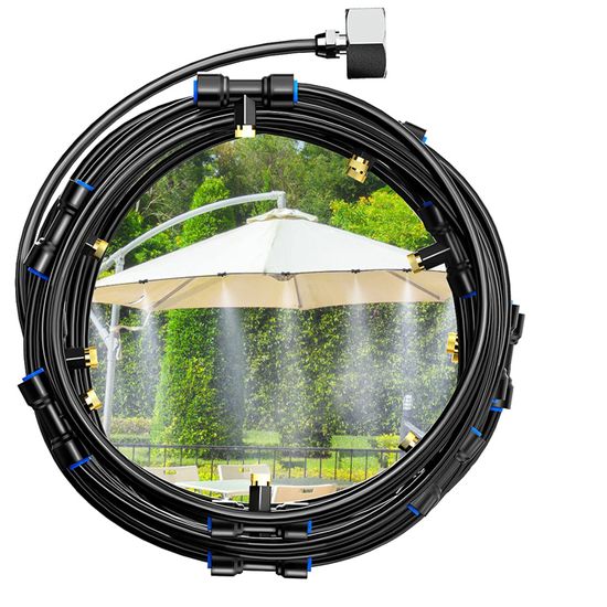 Kit Brumisation Jardin HUAZIZ - 15 Buses Laiton + Tés Pour Système Rafraîchissement Extérieur