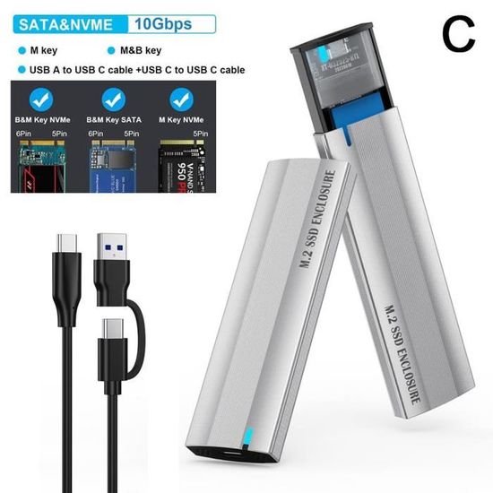 Station D'accueil Nvme Vers USB, Châssis SSD Riitop M.2 Pour