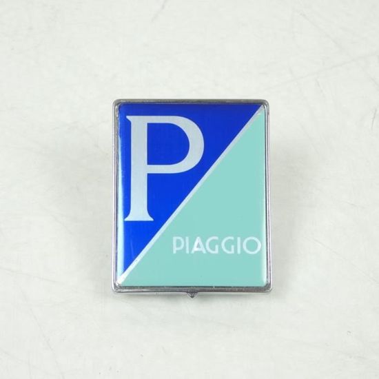 Emblème Piaggio Cascade Hexagonale Aluminium 32x37 Mm Pour Vespa PX T5 ET2 ET4 - Argent