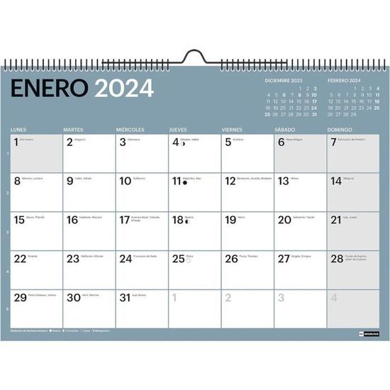 Calendrier Mural 2026 Miquelrius Basic A4 - Catalan, Spirale, Espaces Notes - 10