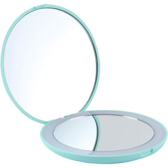 Miroir De Poche Pliant Double Face - Argenté - Accessoire De Maquillage Compact