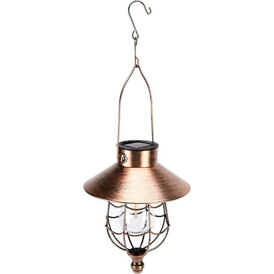 Lanterne Solaire Vintage LED Métal Décoration Jardin Camping