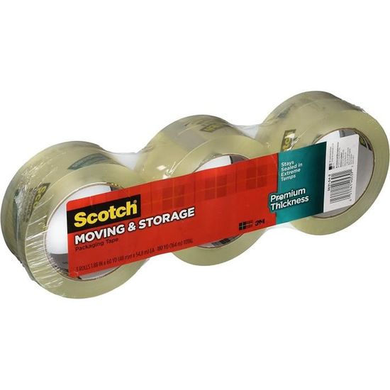 Scotch Ruban D'emballage Léger - 47 Mm X 54,6 M - Adhésif Thermofusible - 1 Rouleau (3350)