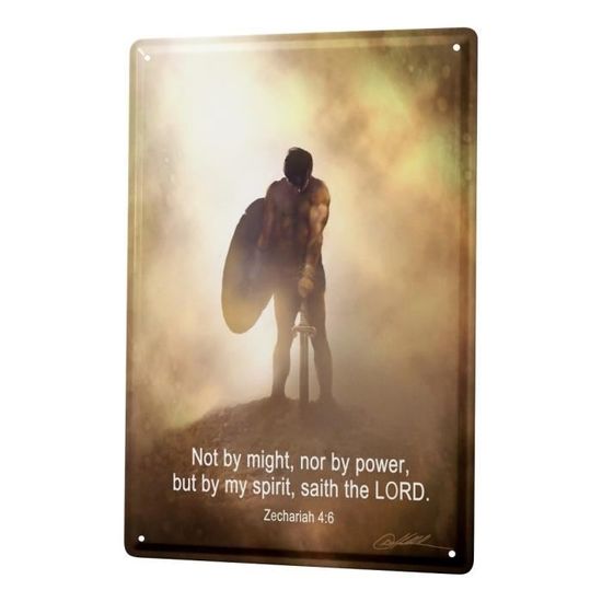 Plaque En Metal 30 X 40 Cm Bidon Nostalgique Guerriers De Citation De Bible Cdiscount Maison